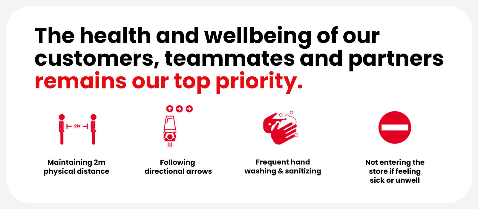 health and wellbeing of our customer teammates and partners